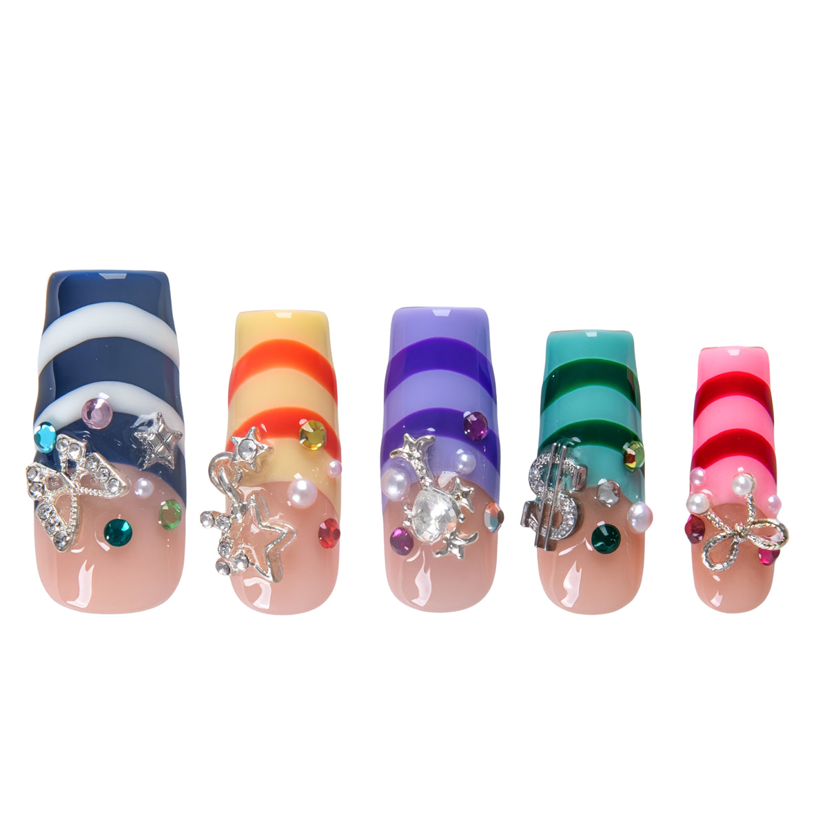 Candy Ribbon Handmade Nails H959