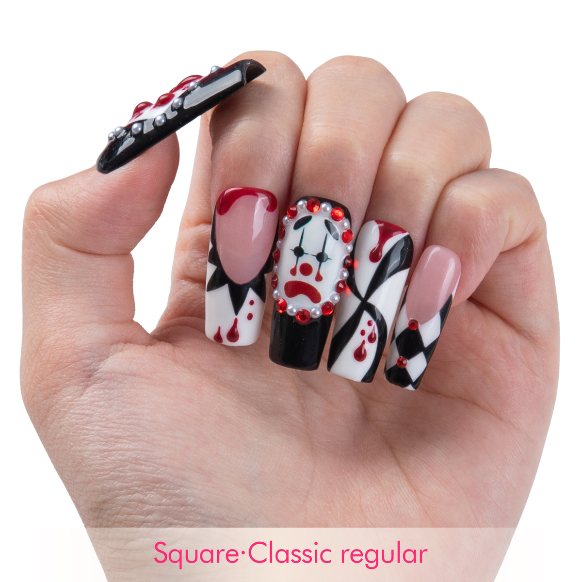 Crimson Masquerade Handmade Nails H961