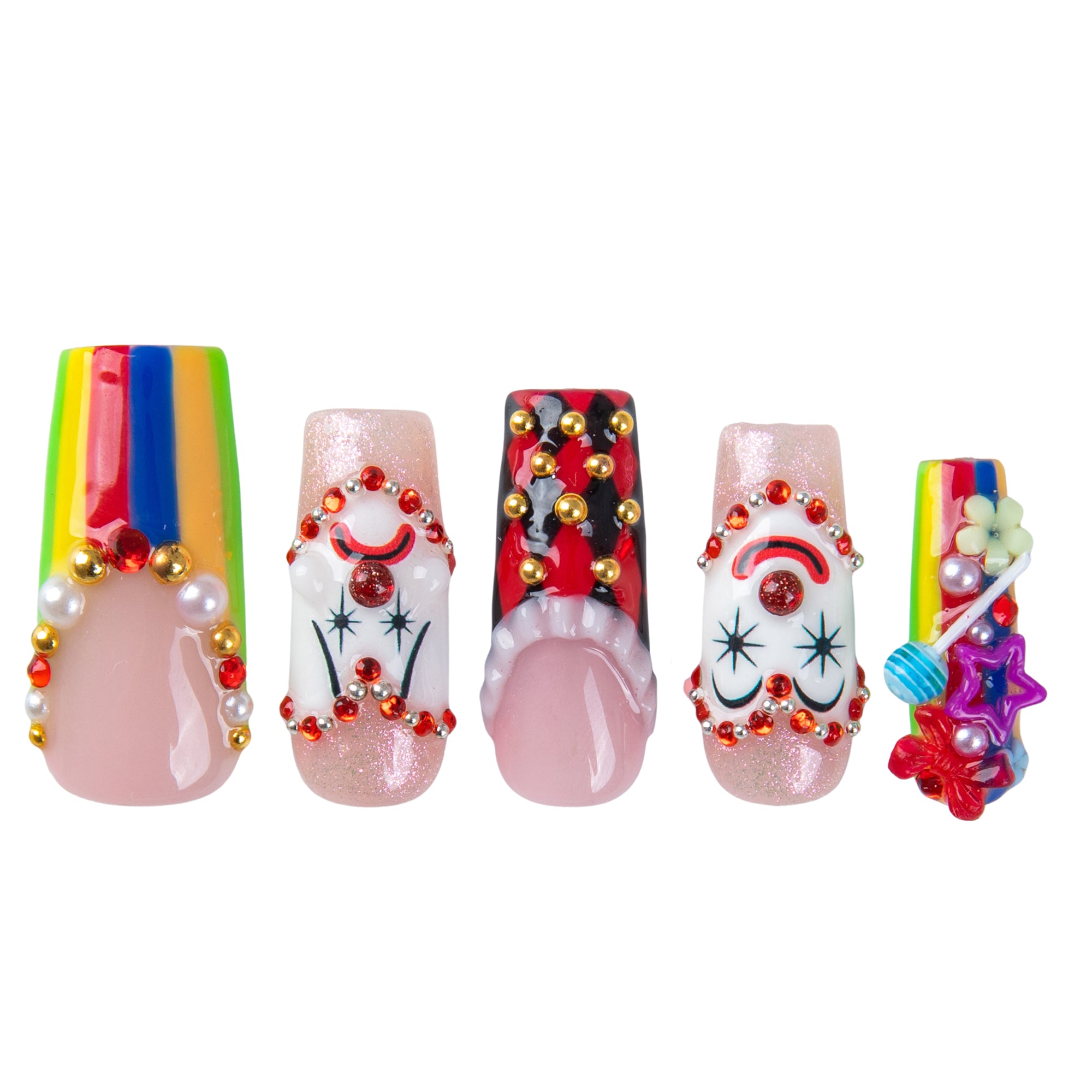Carnival Chaos Handmade Nails H962