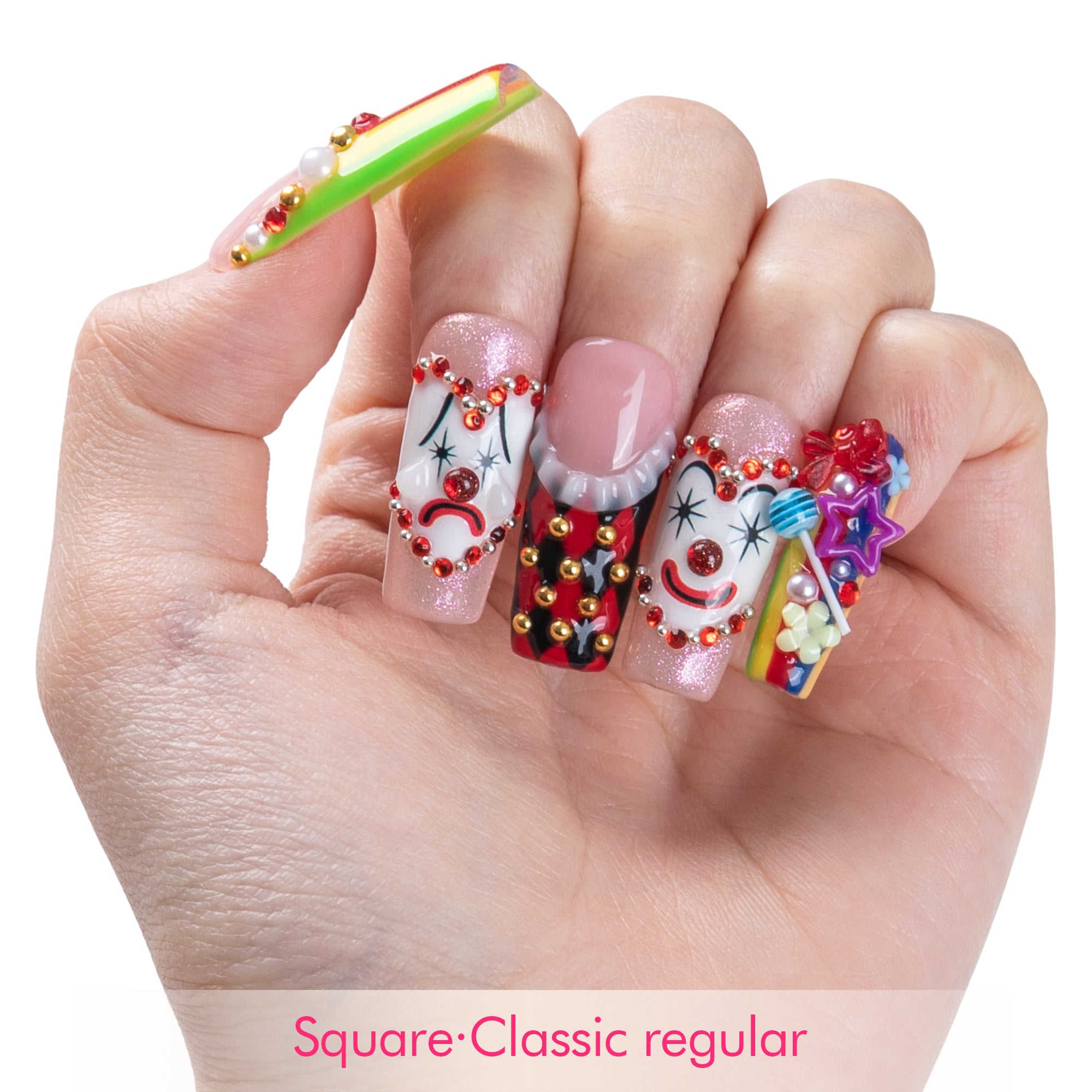 Carnival Chaos Handmade Nails H962
