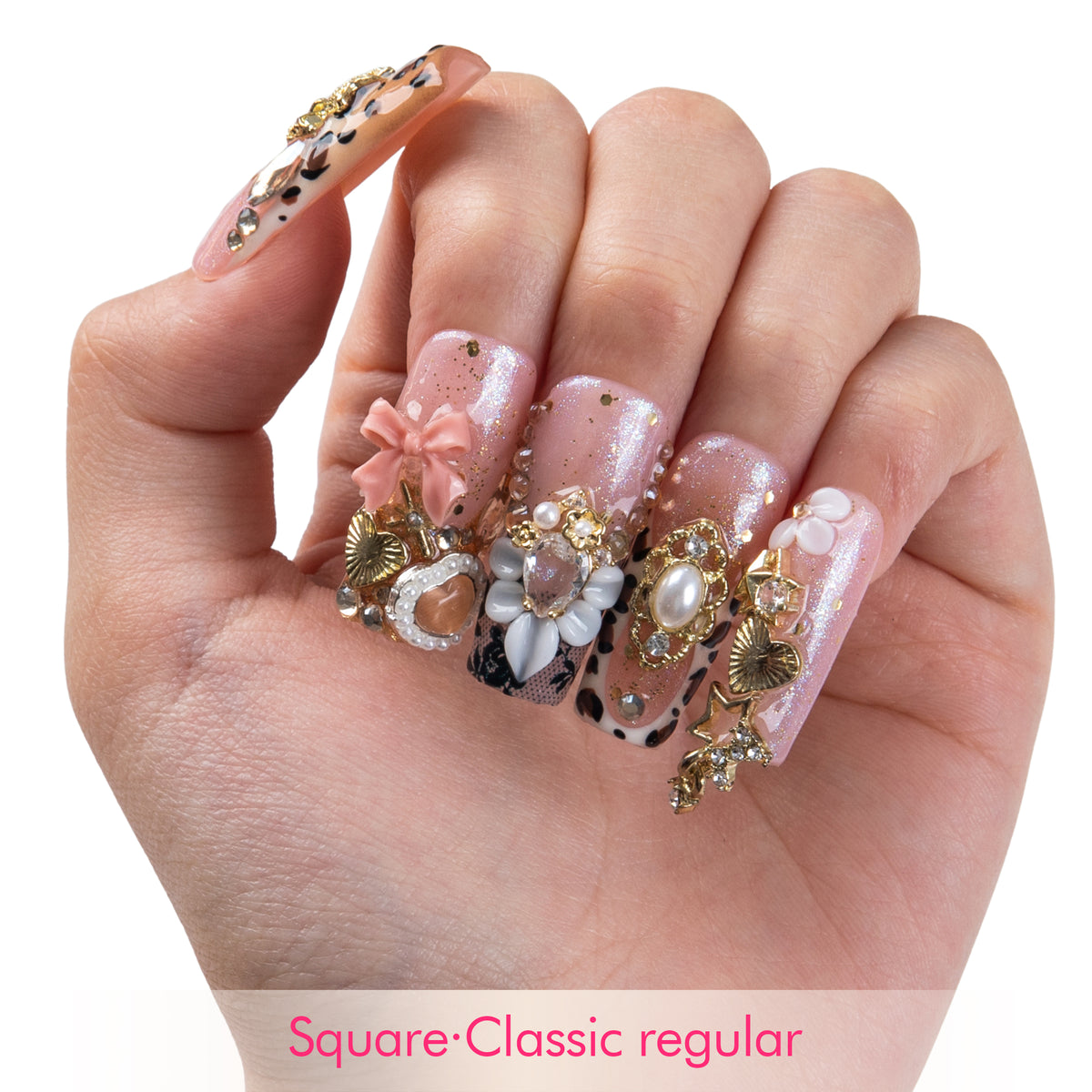 Golden Romance Handmade Nails H974