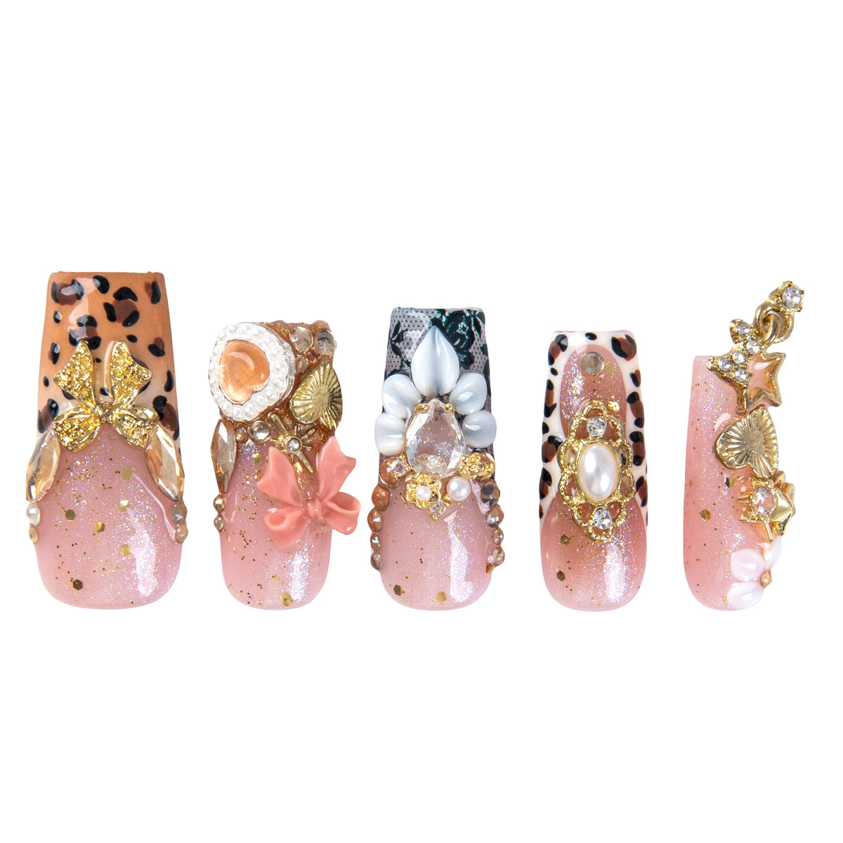 Golden Romance Handmade Nails H974