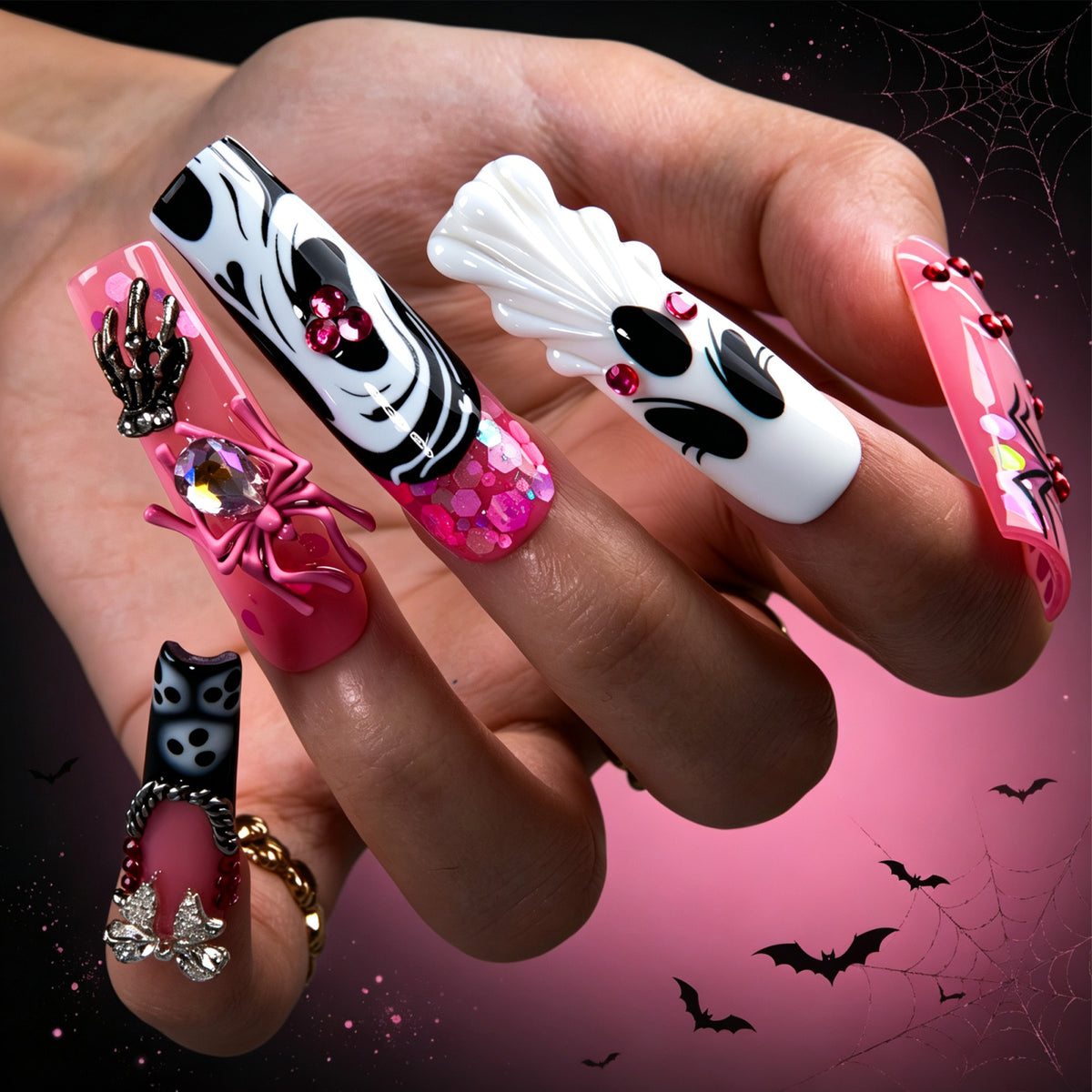Ghost Glam Handmade Nails H976