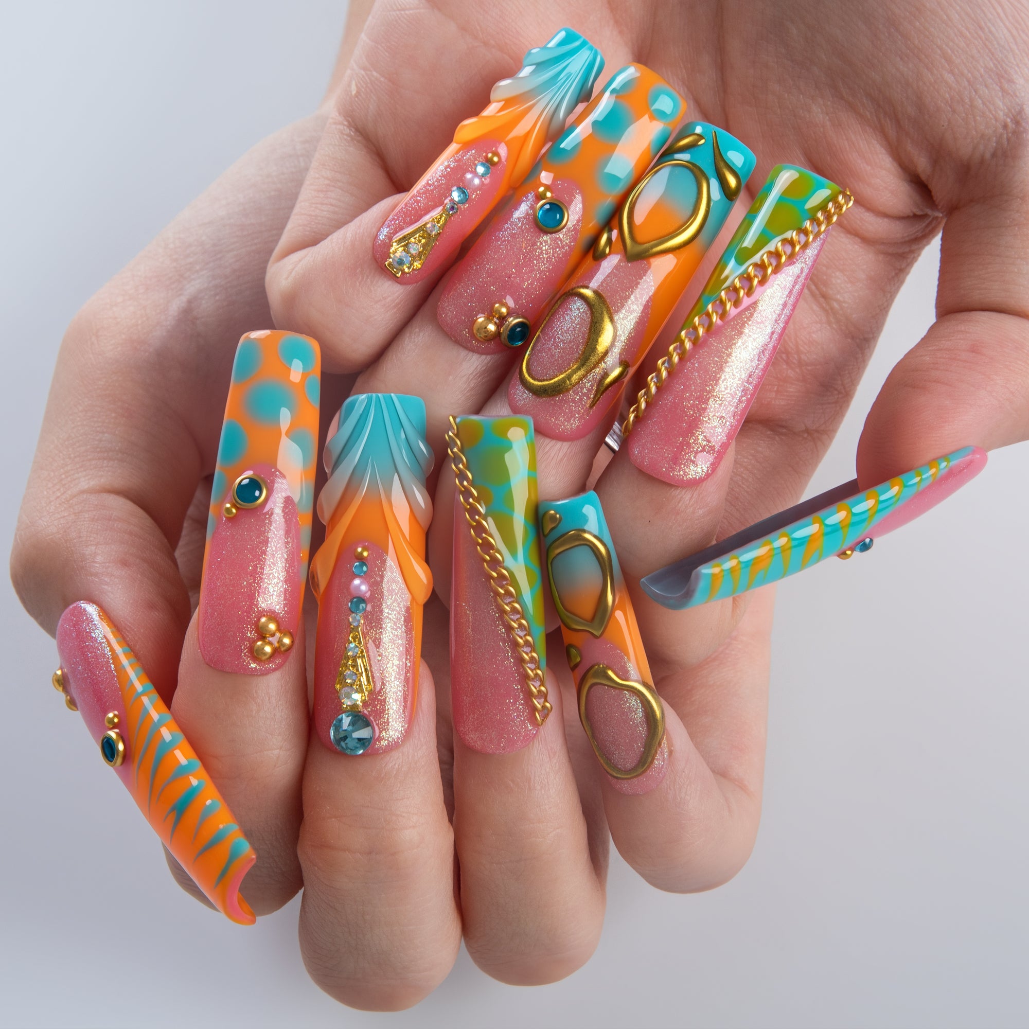 Tropical Mirage Handmade Nails H982