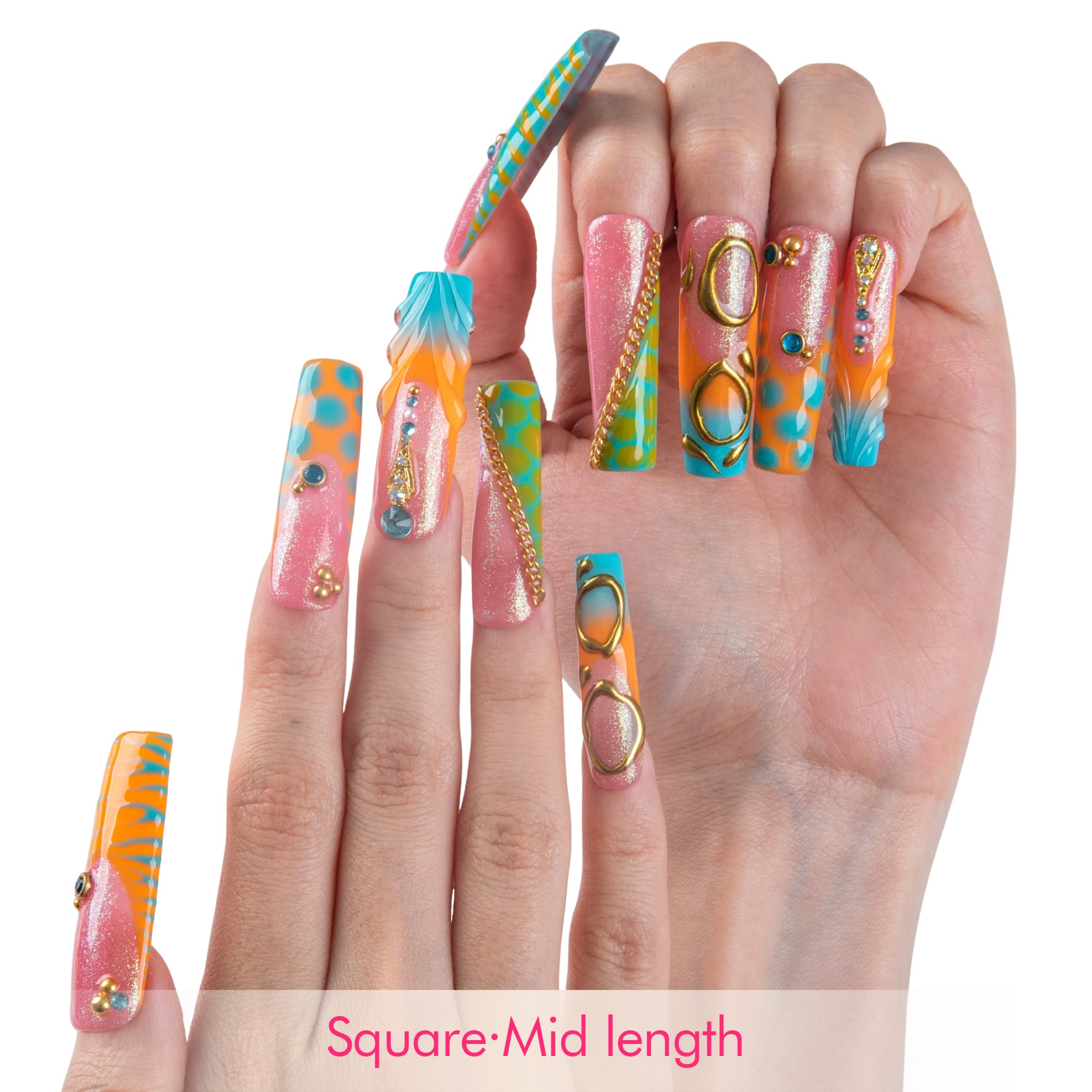 Tropical Mirage Handmade Nails H982