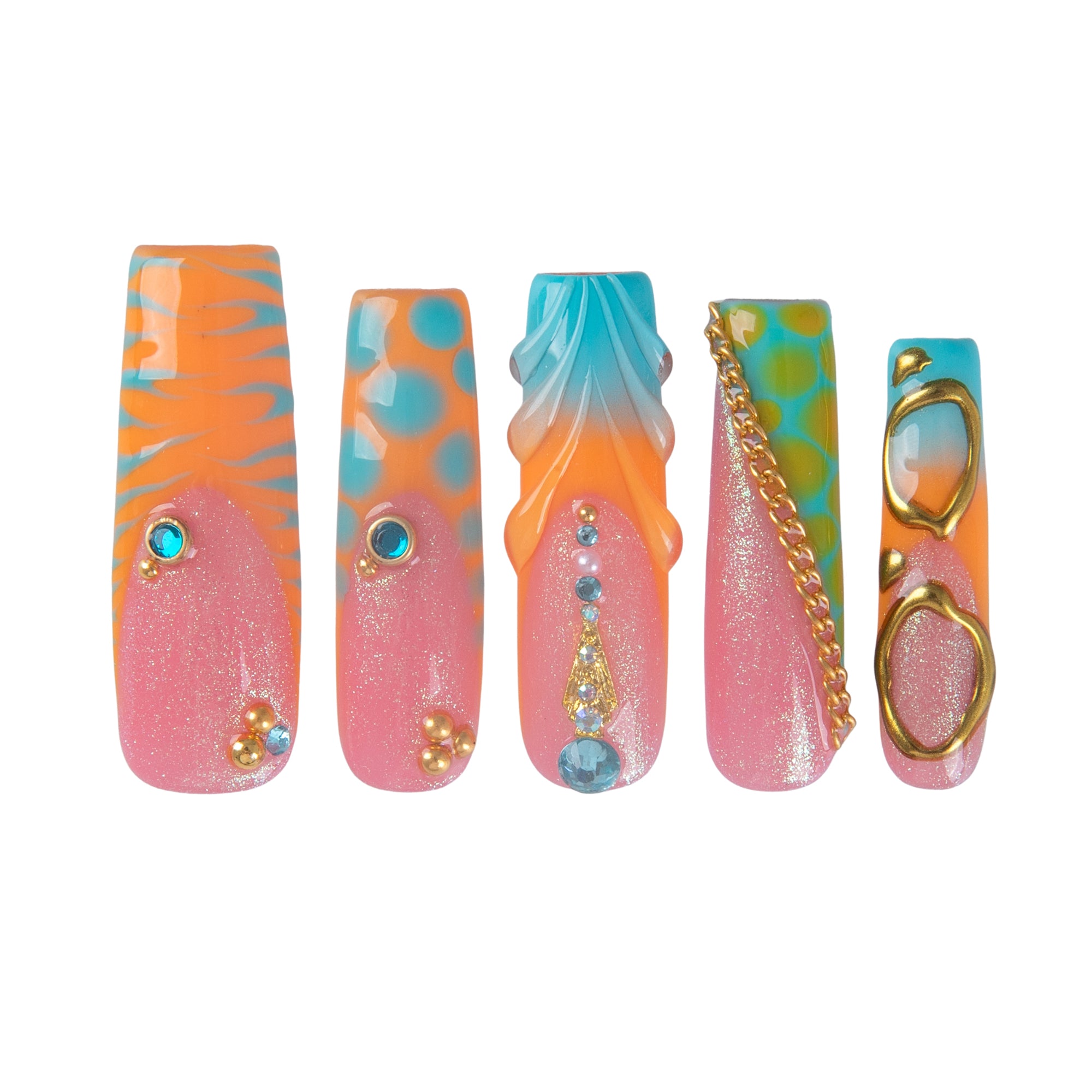 Tropical Mirage Handmade Nails H982