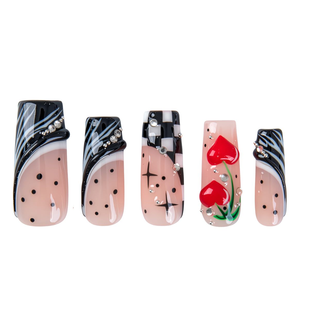 Retro Cherry Handmade Nails H987