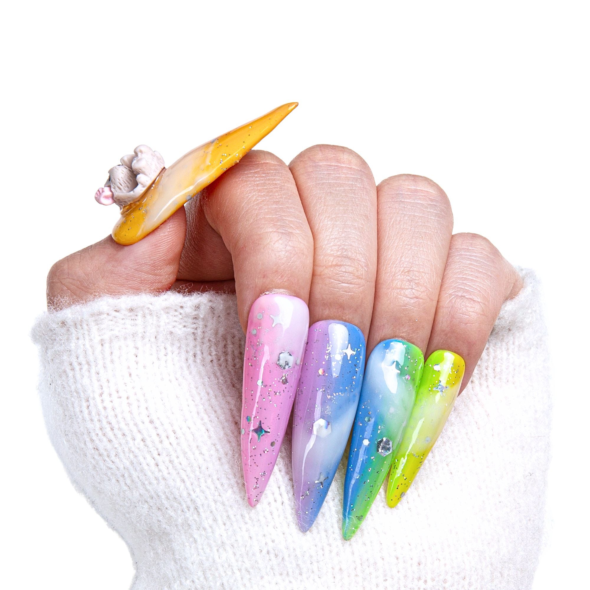 Thinking Above the Cloud Handmade Nails H99