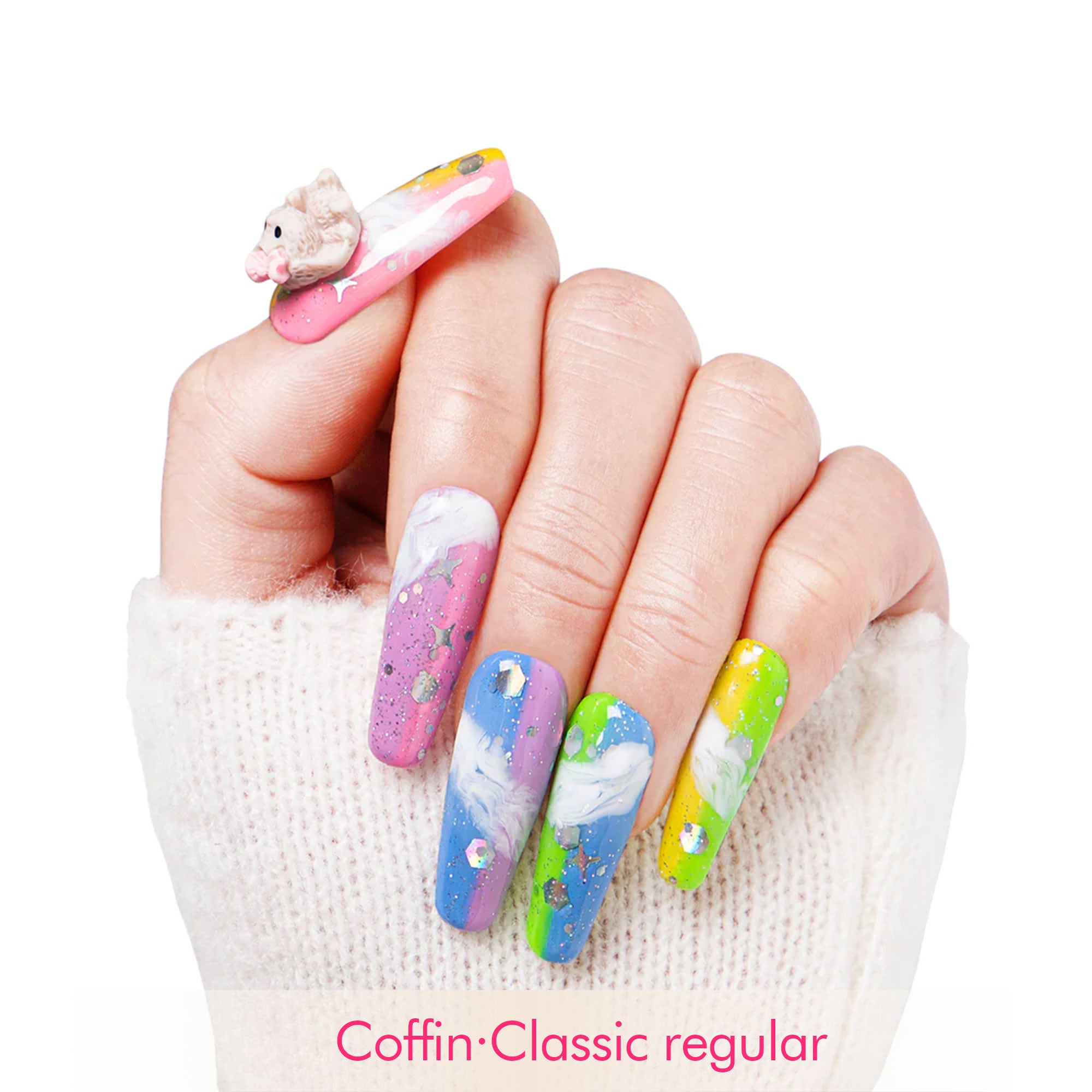 Thinking Above the Cloud Handmade Nails H99