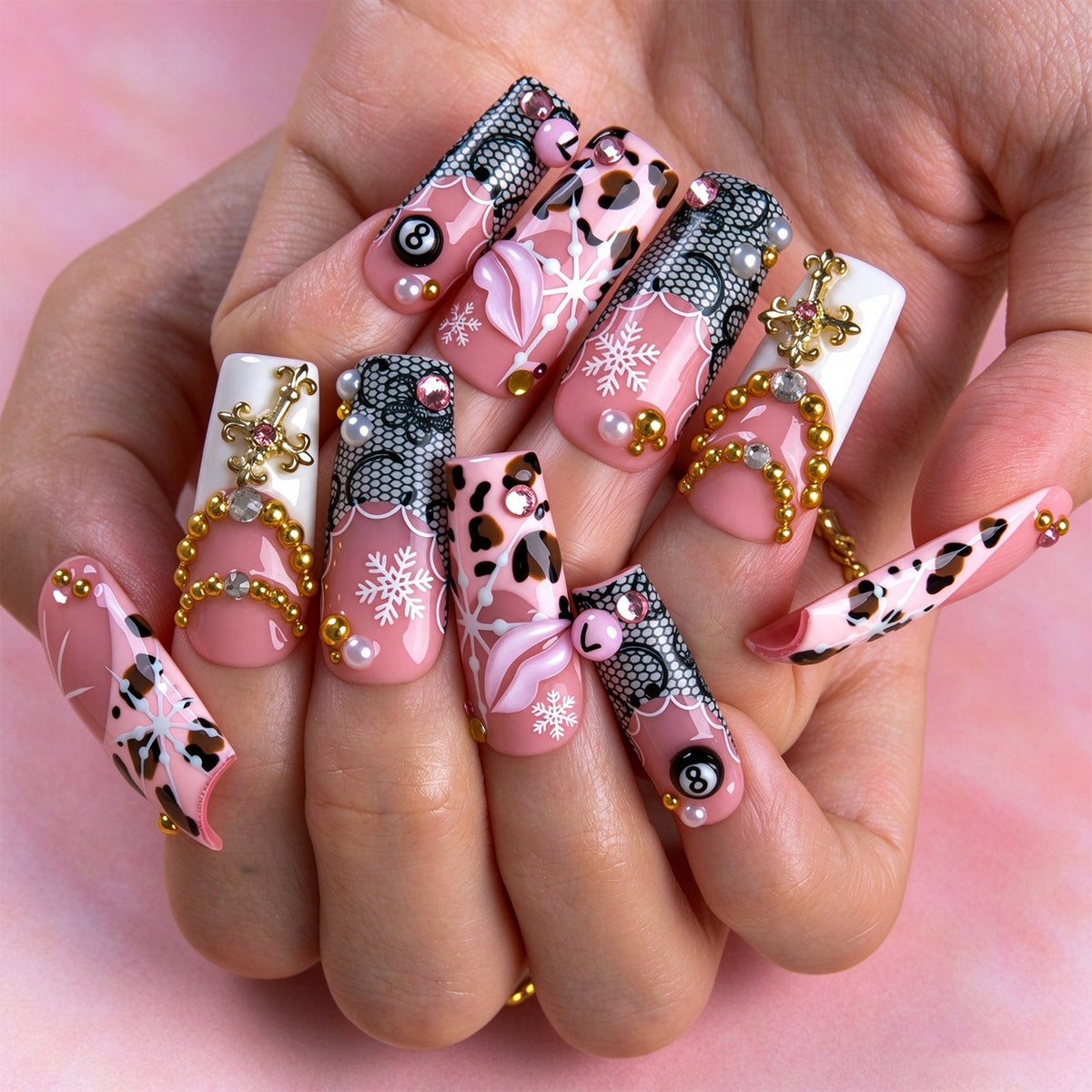 Frosted Fortune Handmade Nails H991