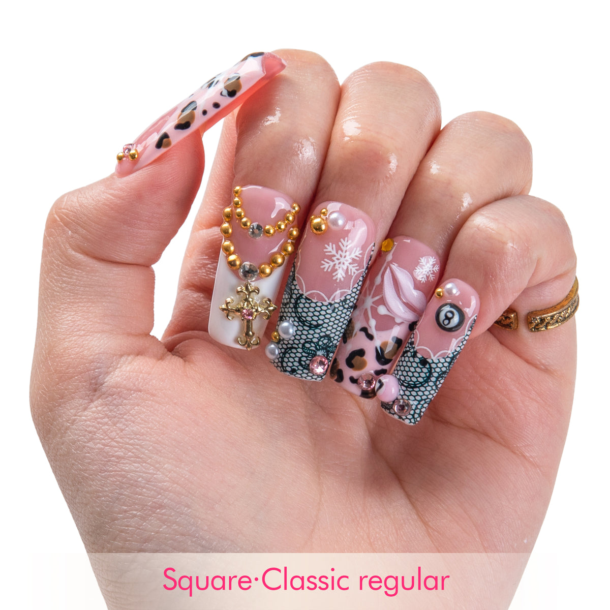 Frosted Fortune Handmade Nails H991