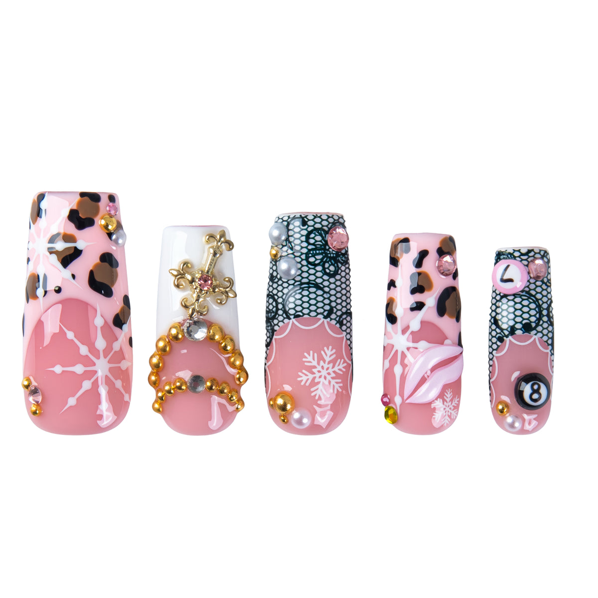 Frosted Fortune Handmade Nails H991