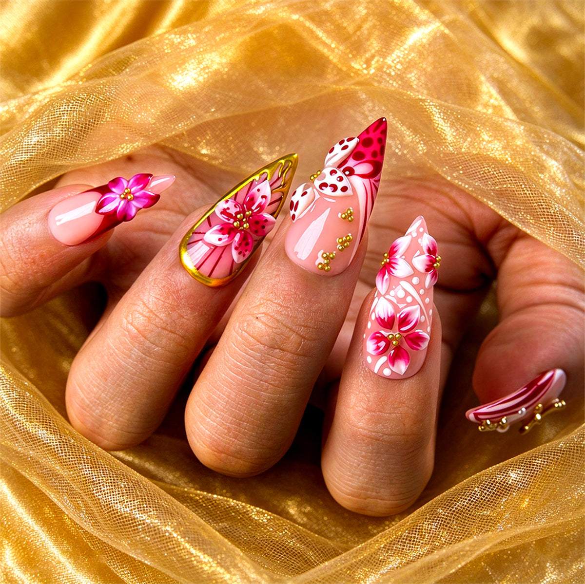 Crimson Garden Handmade Nails H992