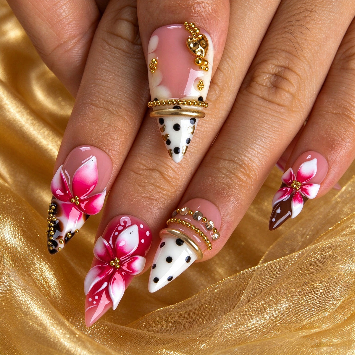 Crimson Garden Handmade Nails H992