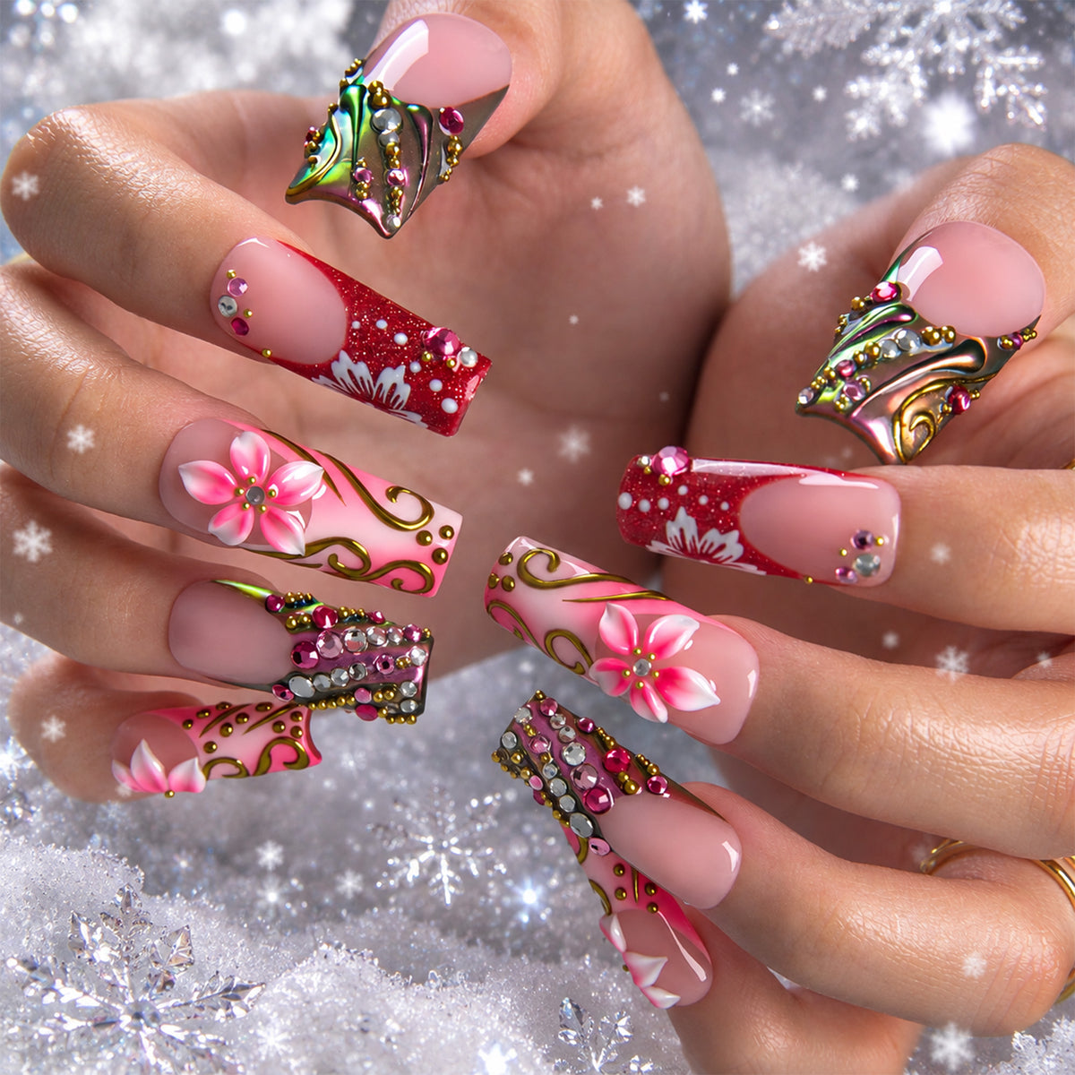 Floral Desire Handmade Nails H996