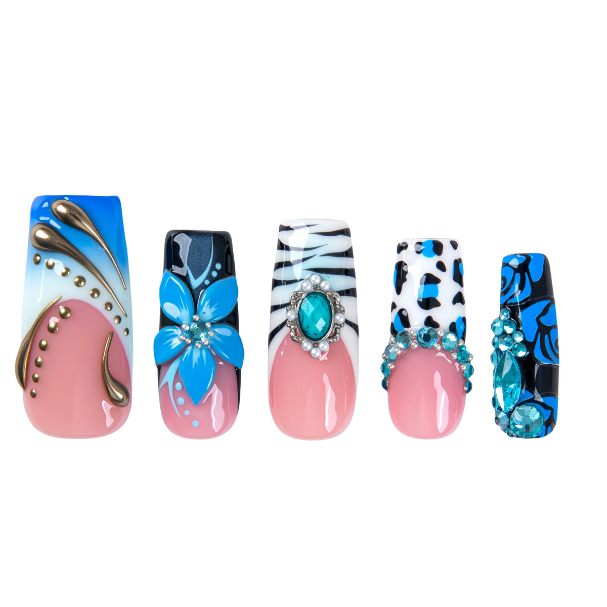 Sapphire Temptation Handmade Nails H998
