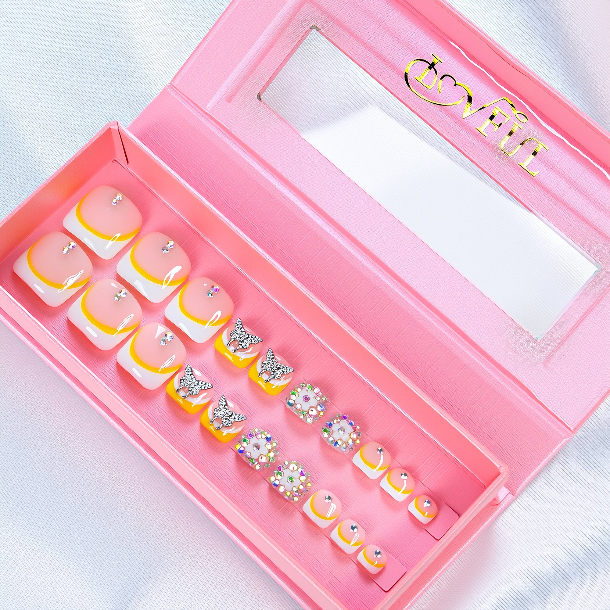 Sunflower T143 Toe Nails- 20Pcs Free Size