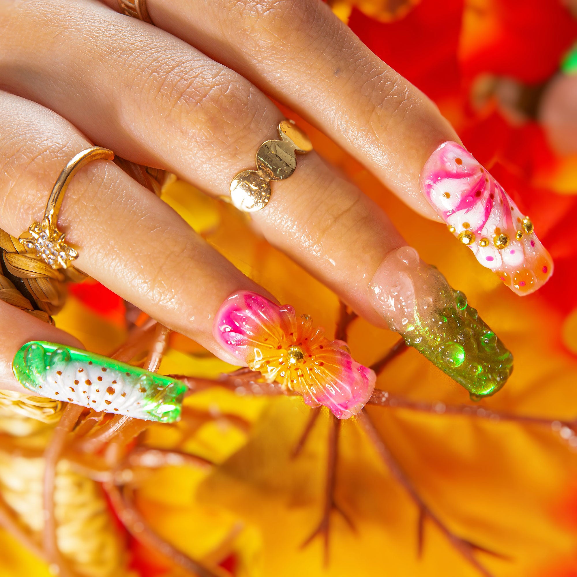 Sea Bloom Handmade Nails H544 RTS