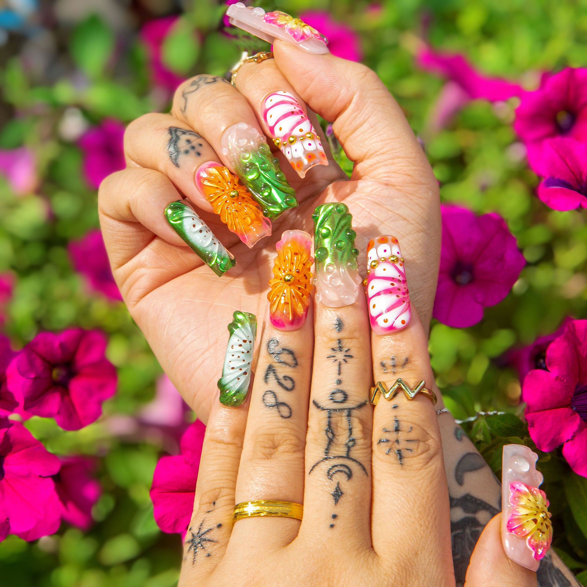 Sea Bloom Handmade Nails H544 RTS