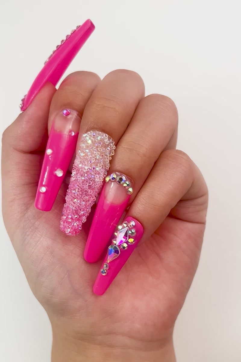 Pink Typhoon press on nails